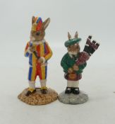 Royal Doulton Bunnykins figures Piper DB191 and Mr Punch DB234, both limited editions, boxed. (2)