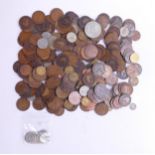 Collection of UK coins including pre 1946 shillings (60g), lots of copper coins, crown and others