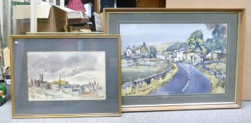 Local Interest Watercolours Of Bagnall ,Stanley & surrounding area's largest 52 x 71cm(2)
