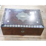 Fine quality burr walnut (or similar) writing slope with fitted interior, includes inkwells.