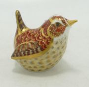 Royal Crown Derby Jenny Wren Paperweight, gold stopper