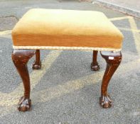 Upholstered Stool on Ball & Claw Feet