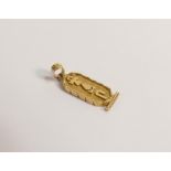 Egyptian yellow metal pendant, tests as 9ct gold or higher,4.4g.