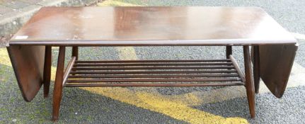 Ercol Drop Leaf Coffee Table, closed length 108cm x height 30cm, surface marks & scratches