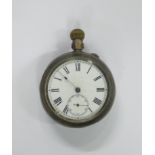 Unusual duel sided dial silver cased gents keyless chronograph pocket watch by Samual Greenhough &