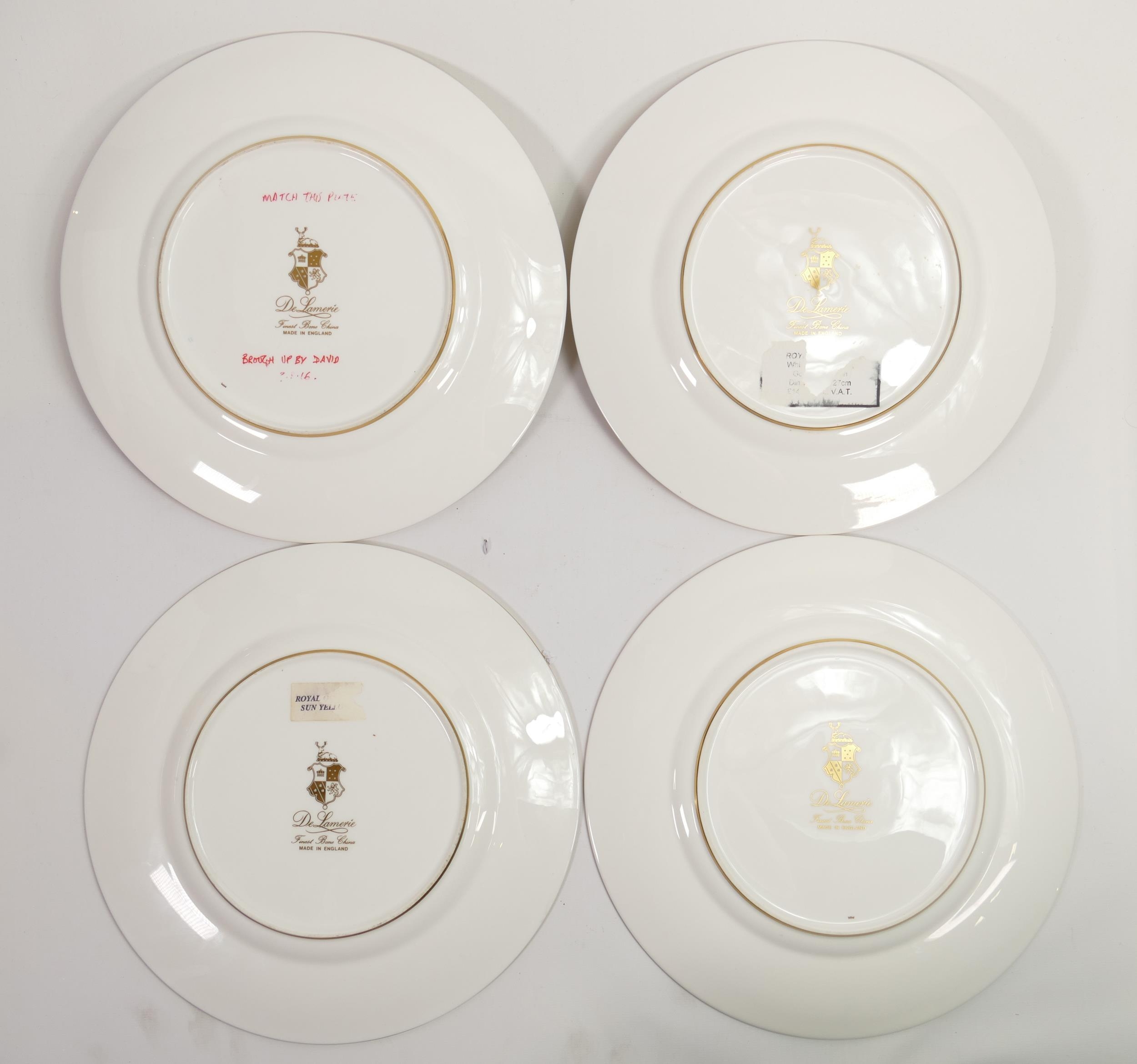 De Lamerie Fine Bone China heavily gilded Majestic patterned dinner plates, specially made high - Image 3 of 3