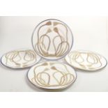 De Lamerie Fine Bone China heavily gilded Twisted Braid patterned Dinner Plates, specially made high