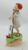 Royal Worcester child figure Thursdays Child has far to go: modelled by Freda Doughty.