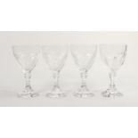 Boxed Praga for De Lamerie Fine Bone China un decorated glass crystal Water Goblets, height 17cm(4)