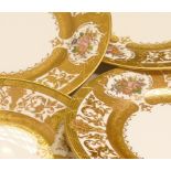 De Lamerie Fine Bone China heavily gilded Majestic floral patterned salad plates, specially made
