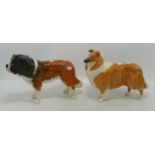 Two Beswick large Dogs, including Collie 1791 and St Bernard 2221 . (2)