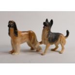 Beswick large dog models Alsation running matte and Afghan Hound. (2)