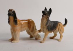 Beswick large dog models Alsation running matte and Afghan Hound. (2)
