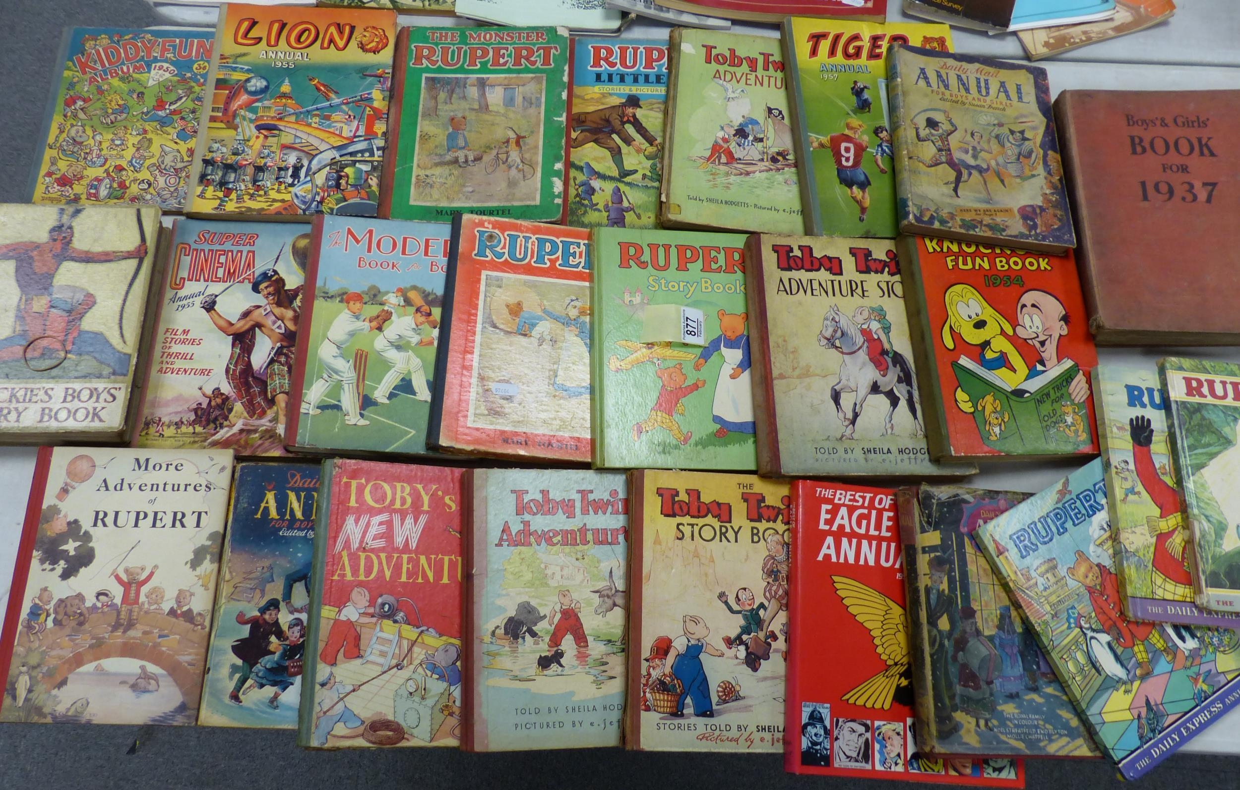 A collection of Children 1950's & later Christmas Annuals & similar including Rupert The Bear,
