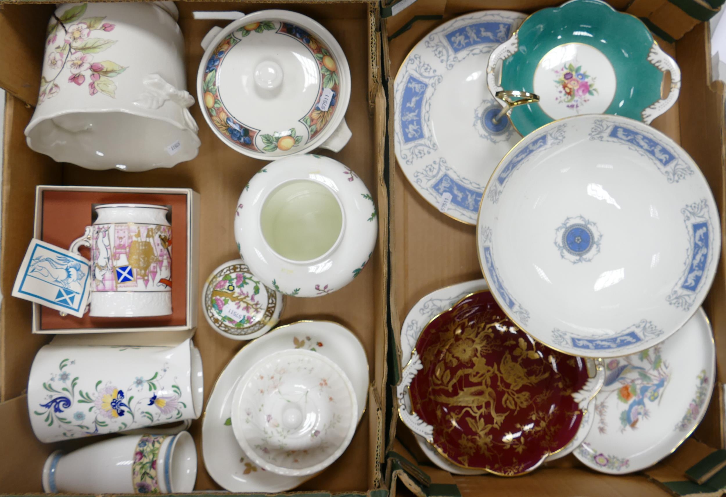 A mixed Collection of items to include Wedgwood Kutani Crane & Wild Strawberry oval dishes, Royal