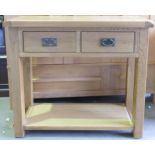 Modern Quality 2 Drawer Hall Table, height 82cm x 90x 30cm