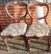 Two Upholstered Balloon Backed Dinning Chairs with 2 similar items(4)