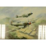 Limited Edition J W Michell Spitfire The Last Flight Framed Print, frame size 69 x 79.5cm