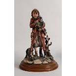 Capodemonte figurine of a lady collecting fire wood, Signed to base. Height 29.5cm