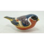 Royal Crown Derby Bullfinch Paperweight, gold stopper