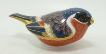 Royal Crown Derby Bullfinch Paperweight, gold stopper