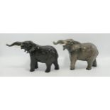 Beswick Elephants 974 both with trucks in salute( one with no backstamp)(2)