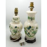 Two Mason's green Chartreuse lamp bases. Height of tallest 35cm including fittings