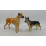 Beswick large dog models, Great Dane and Alsation. (2)