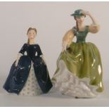 Royal Doulton figures Debbie HN2385 together with Buttercup HN2309 ( restored hat)