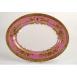 De Lamerie Fine Bone China heavily gilded custom made large oval platter, specially made high end