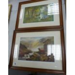 Two Framed items to include Two Stag Theme Prints titled The Rivals Call & Startled largest frame