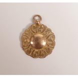 9ct rose gold medal, awarded for Carnforth SP Show in 1914, 7.9g.