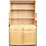 Blonde Ercol 2 Door 2 Drawer Bookcase, height 160cm, length 91 & depth 43cm