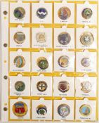English Bowling club enamel badges x 20 on one page. This is one lot of many similar lots offered by