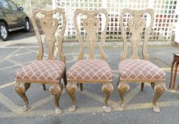 Three Large Gresso Type Dinning Chairs on Ball & Claw Feet(3)