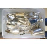 Good large job lot of silver plated cutlery, includes sets of 6 spoons, lots of assorted items,