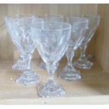 Boxed Praga for De Lamerie Fine Bone China un decorated glass crystal Water Goblets, height 17cm(6)