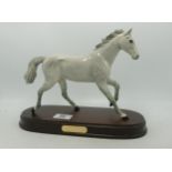 Royal Doulton model of racehorse "One Man" DA266 on wood plinth.