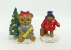 Wade Paddington bear ( with certificate) together with collector club piece Christmas 1998 (2)