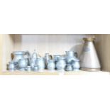 A collection of Copper & Pewter Tankards, Measures & similar, tallest 31cm