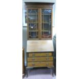 Oak Bureau bookcase. H203cm x W82cm x D44cm