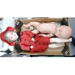 Two Large Vintage Dolls item with Red Coat marked SH PD star 914 German to rear of head