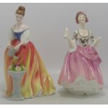 Royal Doulton Lady Figures Alexandra Hn2266 & Ballad Seller Hn2266(2)