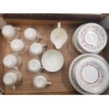 A collection of Staffordshire tea ware items, trio's etc (1 tray).