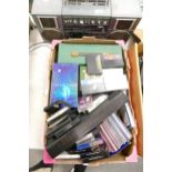 Hitachi vintage ghetto blaster, vintage cassettes etc ( 2 trays)