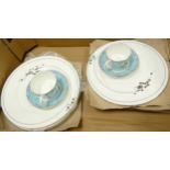 Wedgwood Vera Wang patterned dinner plates x 11 together with 2 similar Millennium Pattern Coffee