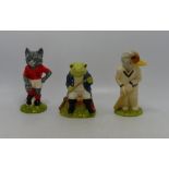 Beswick The Football Felines Collection & Sporting Characters Kitcat , Fly Fishing & Out for a