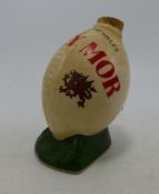 Welsh Whiskey Rugby Ball Shaped Whiskey Decanter, height 9cm