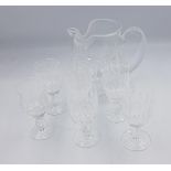 Six Waterford crystal sherry glasses in the Colleen pattern together with a Colleen pattern 'Ice