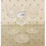 Apollo Undecorated Glass / Crystal White Wine Glasses as used as blanks for De Lamerie(3)